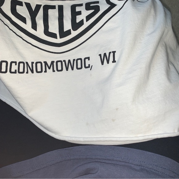 off the shoulder harley davidson muscle tee tank w/ raw hem - Picture 6 of 6